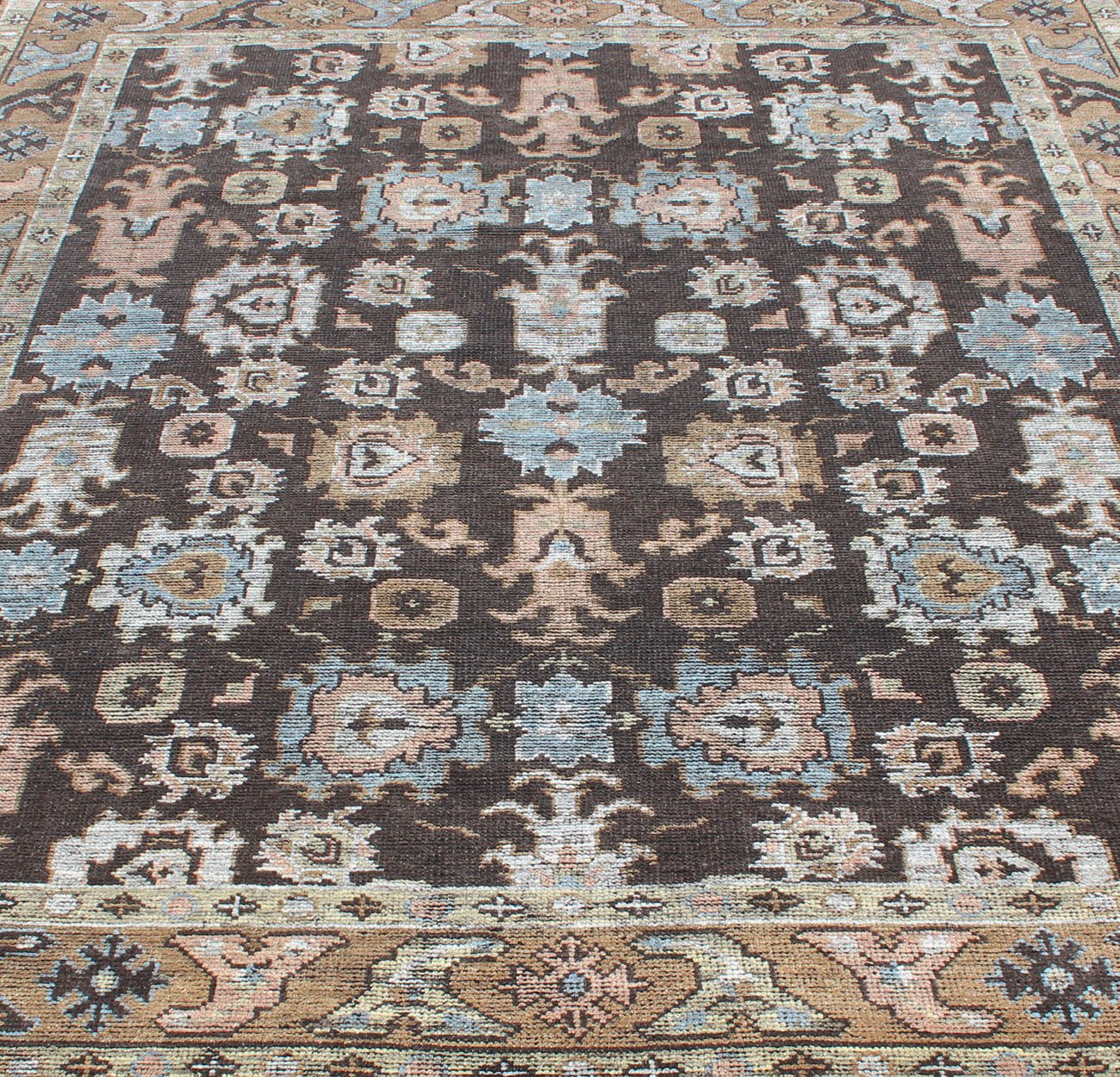 Modern Oushak Rug With Multi - Colored Pattern by Keivan Woven Arts Distressed multi colored design piled rug, Keivan Woven Arts rug KHN - 1019 - TR - 781, country of origin / type: India / Modern Piled Rug. A unique blend of historical and modern desig... - Keivan Woven ArtsKHN - 1019 - TR - 781 - 13504Rug
