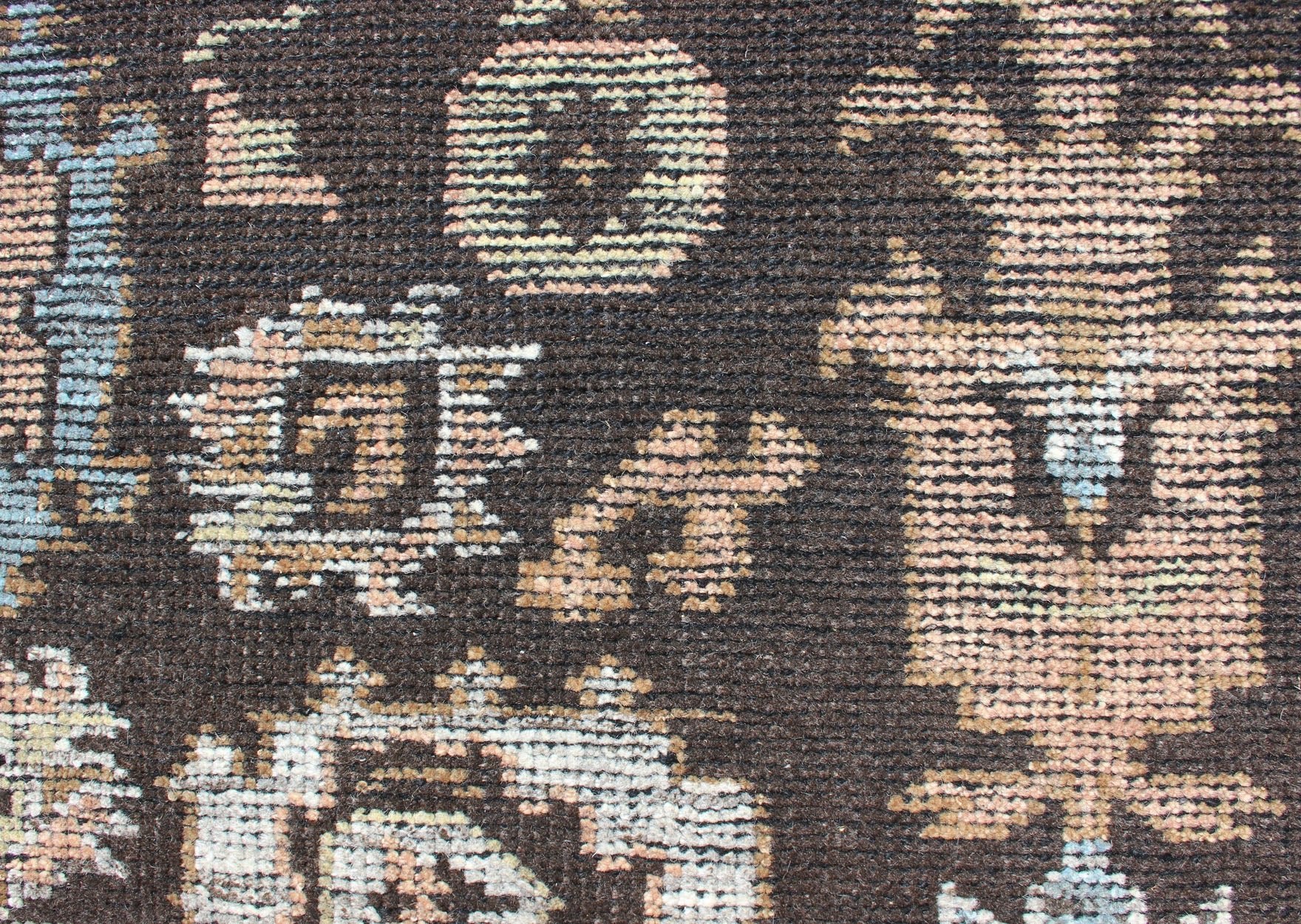 Modern Oushak Rug With Multi - Colored Pattern by Keivan Woven Arts Distressed multi colored design piled rug, Keivan Woven Arts rug KHN - 1019 - TR - 781, country of origin / type: India / Modern Piled Rug. A unique blend of historical and modern desig... - Keivan Woven ArtsKHN - 1019 - TR - 781 - 13504Rug