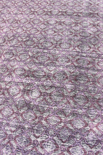 Silk Modern Distressed Rug in Light Purple, Gray and White. Multi Shades of white, cream, light purple, and gray with charcoal foundation showing in this unique modern distressed piled rug, rug KHN - 1024 - ARI - 13, country of origin / type: India / Ind... - Keivan Woven ArtsKHN - 1024 - ARI - 13 - 13528