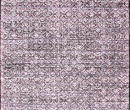 Silk Modern Distressed Rug in Light Purple, Gray and White. Multi Shades of white, cream, light purple, and gray with charcoal foundation showing in this unique modern distressed piled rug, rug KHN - 1024 - ARI - 13, country of origin / type: India / Ind... - Keivan Woven ArtsKHN - 1024 - ARI - 13 - 13528