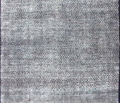 Checkered Modern Distressed Rug in Shades of Green, Charcoal and White . Shades of cream, light green, and charcoal modern distressed checkered designed piled rug, rug KHN - 1031 - TR - 577, country of origin / type: India / Indian Modern Piled Rug. ... - Keivan Woven ArtsKHN - 1031 - TR - 577 - 13544