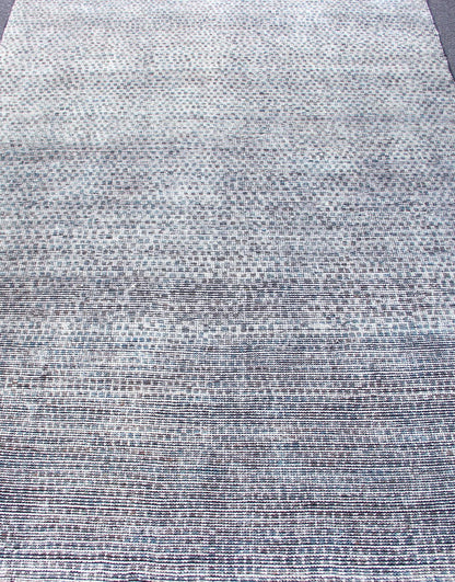 Checkered Modern Distressed Rug in Shades of Green, Charcoal and White . Shades of cream, light green, and charcoal modern distressed checkered designed piled rug, rug KHN - 1031 - TR - 577, country of origin / type: India / Indian Modern Piled Rug. ... - Keivan Woven ArtsKHN - 1031 - TR - 577 - 13544