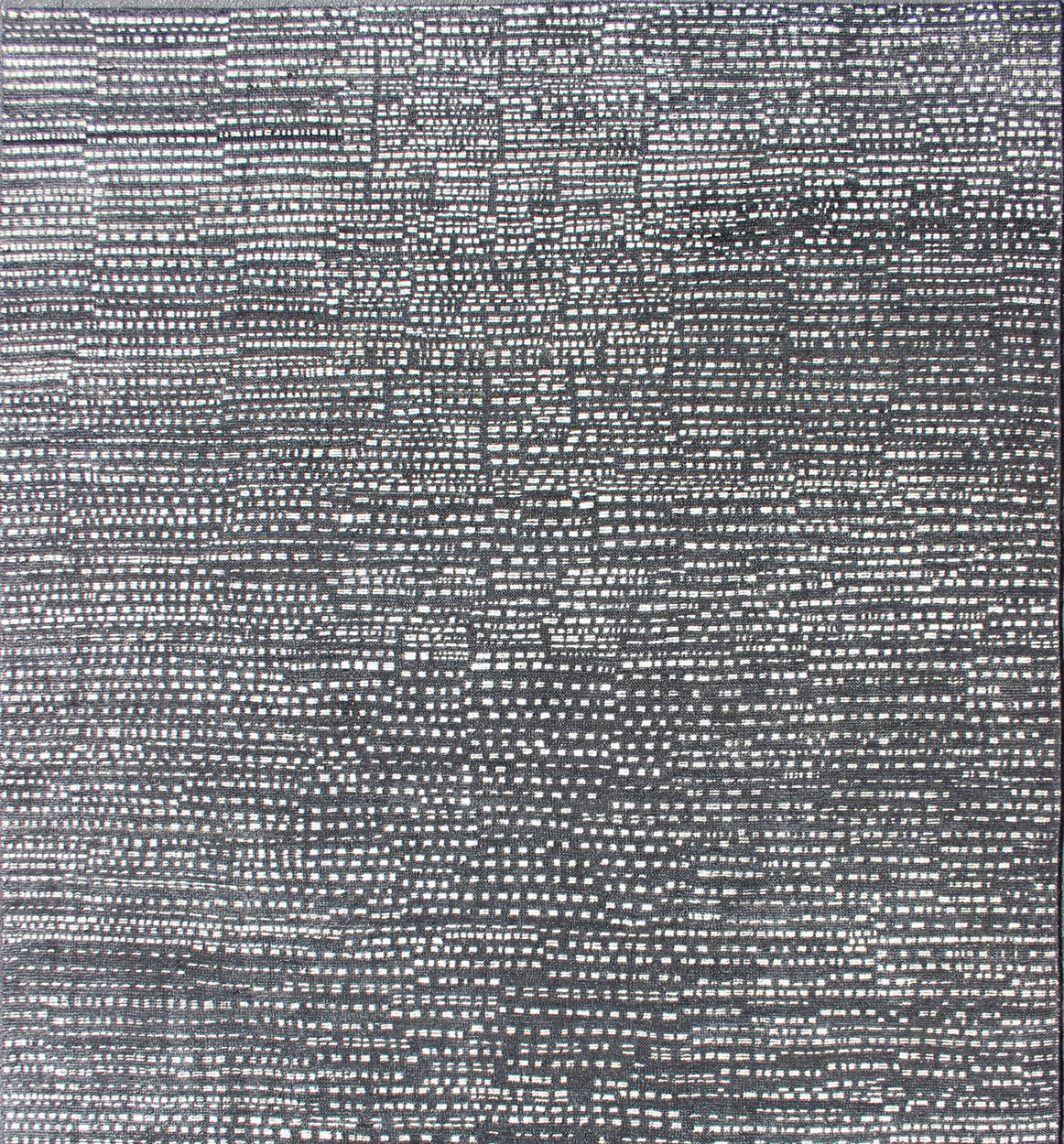 Distressed Modern Indian Wool Area Rug in Charcoal And White Measures 9'0 x 11'11 Country of Origin: Indian; Type: Modern; Design: Modern, Casual, Abstract, Speckled; Distressed Modern Indian Wool Area Rug in Charcoal With White Specks... - Keivan Woven ArtsKHN - 1033 - TR - 573 - 13552