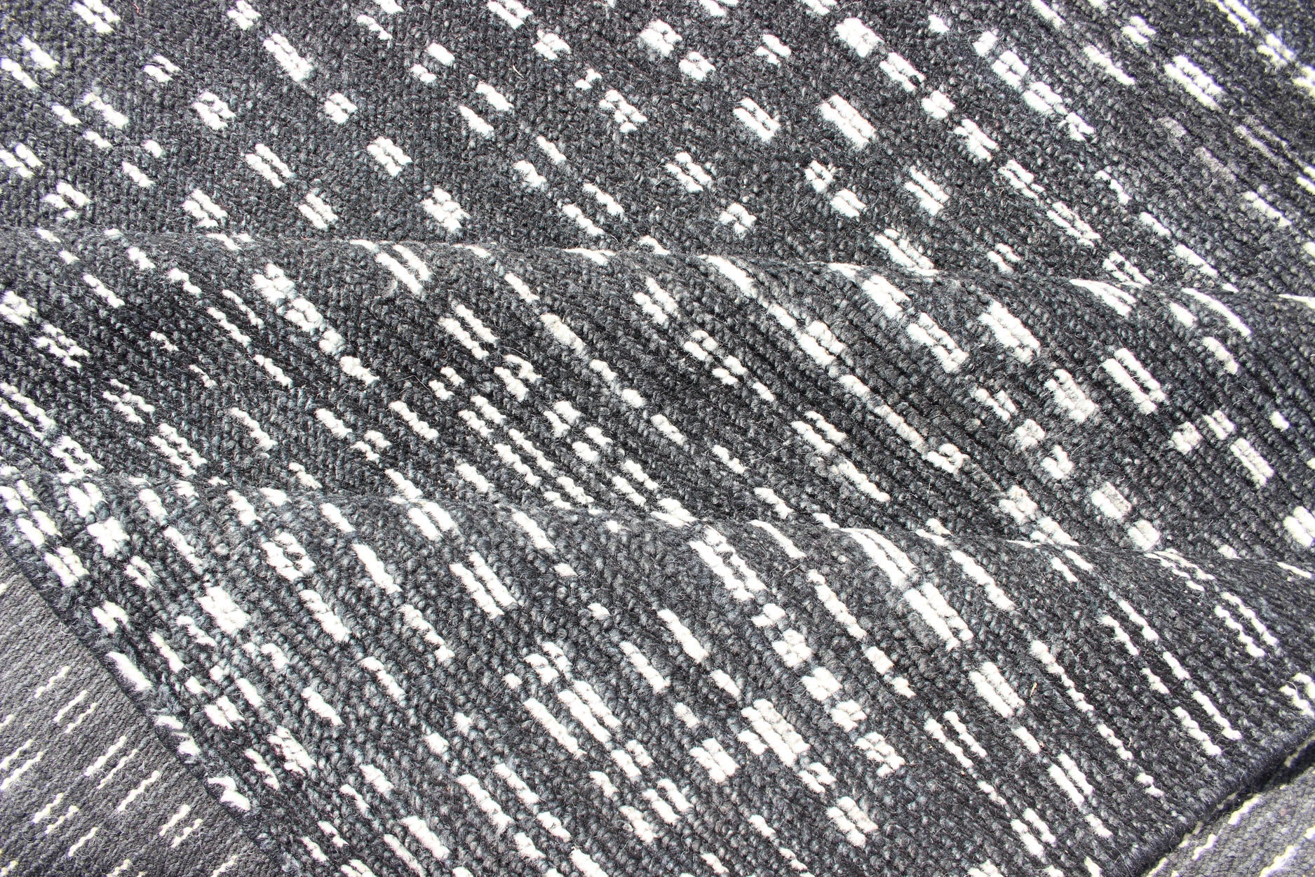 Distressed Modern Indian Wool Area Rug in Charcoal And White Measures 9'0 x 11'11 Country of Origin: Indian; Type: Modern; Design: Modern, Casual, Abstract, Speckled; Distressed Modern Indian Wool Area Rug in Charcoal With White Specks... - Keivan Woven ArtsKHN - 1033 - TR - 573 - 13552
