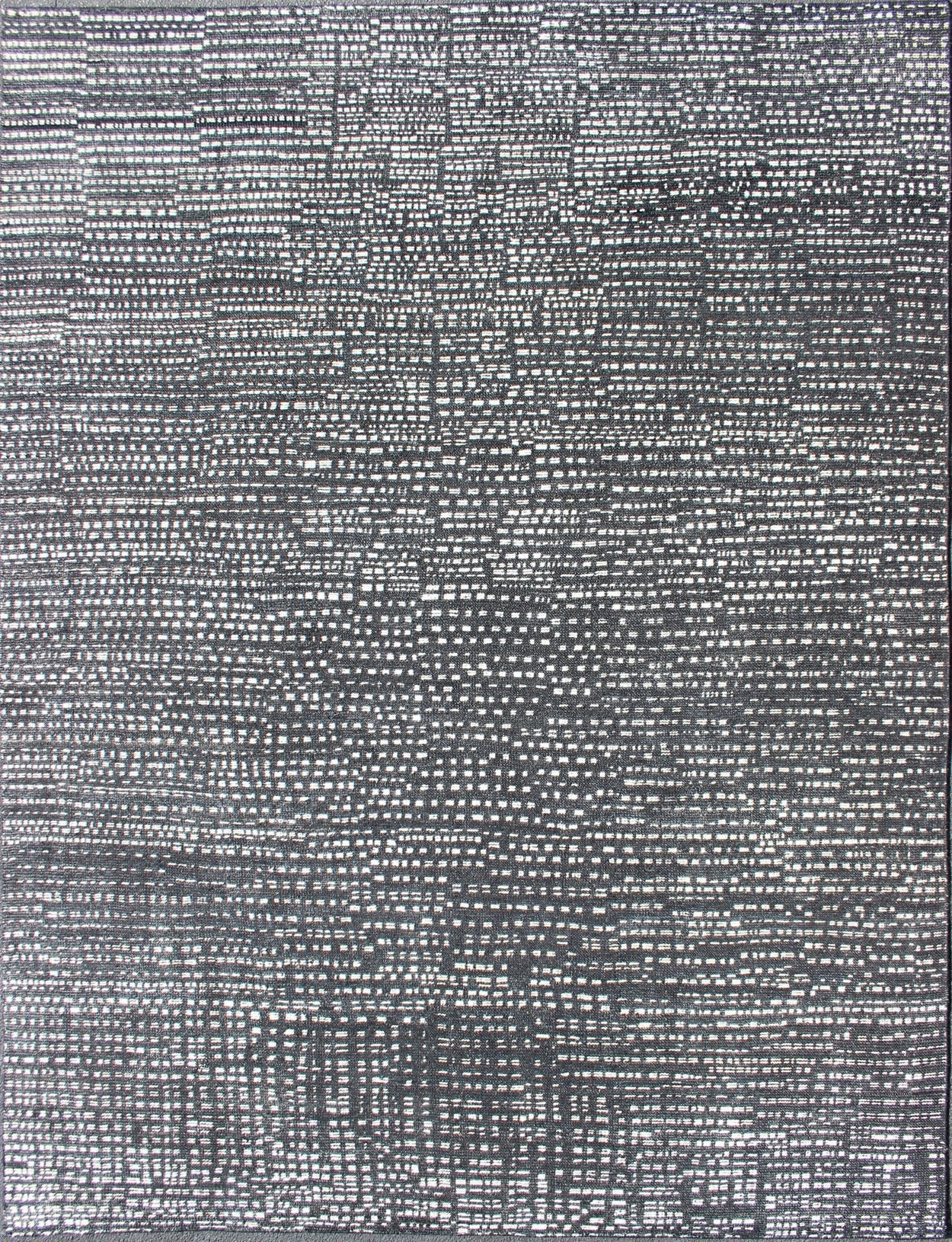 Distressed Modern Indian Wool Area Rug in Charcoal And White Measures 9'0 x 11'11 Country of Origin: Indian; Type: Modern; Design: Modern, Casual, Abstract, Speckled; Distressed Modern Indian Wool Area Rug in Charcoal With White Specks... - Keivan Woven ArtsKHN - 1033 - TR - 573 - 13552