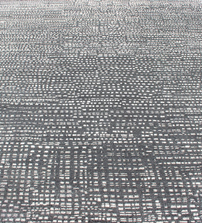 Distressed Modern Indian Wool Area Rug in Charcoal And White Measures 9'0 x 11'11 Country of Origin: Indian; Type: Modern; Design: Modern, Casual, Abstract, Speckled; Distressed Modern Indian Wool Area Rug in Charcoal With White Specks... - Keivan Woven ArtsKHN - 1033 - TR - 573 - 13552