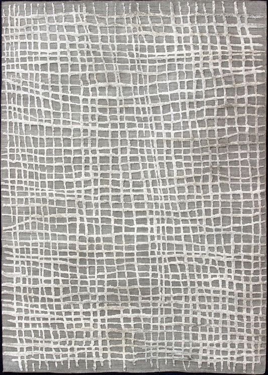 Modern High - Low Texture Large Rug in Minimalist Design With Taupe and White Keivan Woven Arts - Modern piled rug in shades of taupe and white pile and high - low texture, rug KHN - 1040, country of origin / type: India / Modern Piled Rug. Wit... - Keivan Woven ArtsKHN - 1040 - 13486