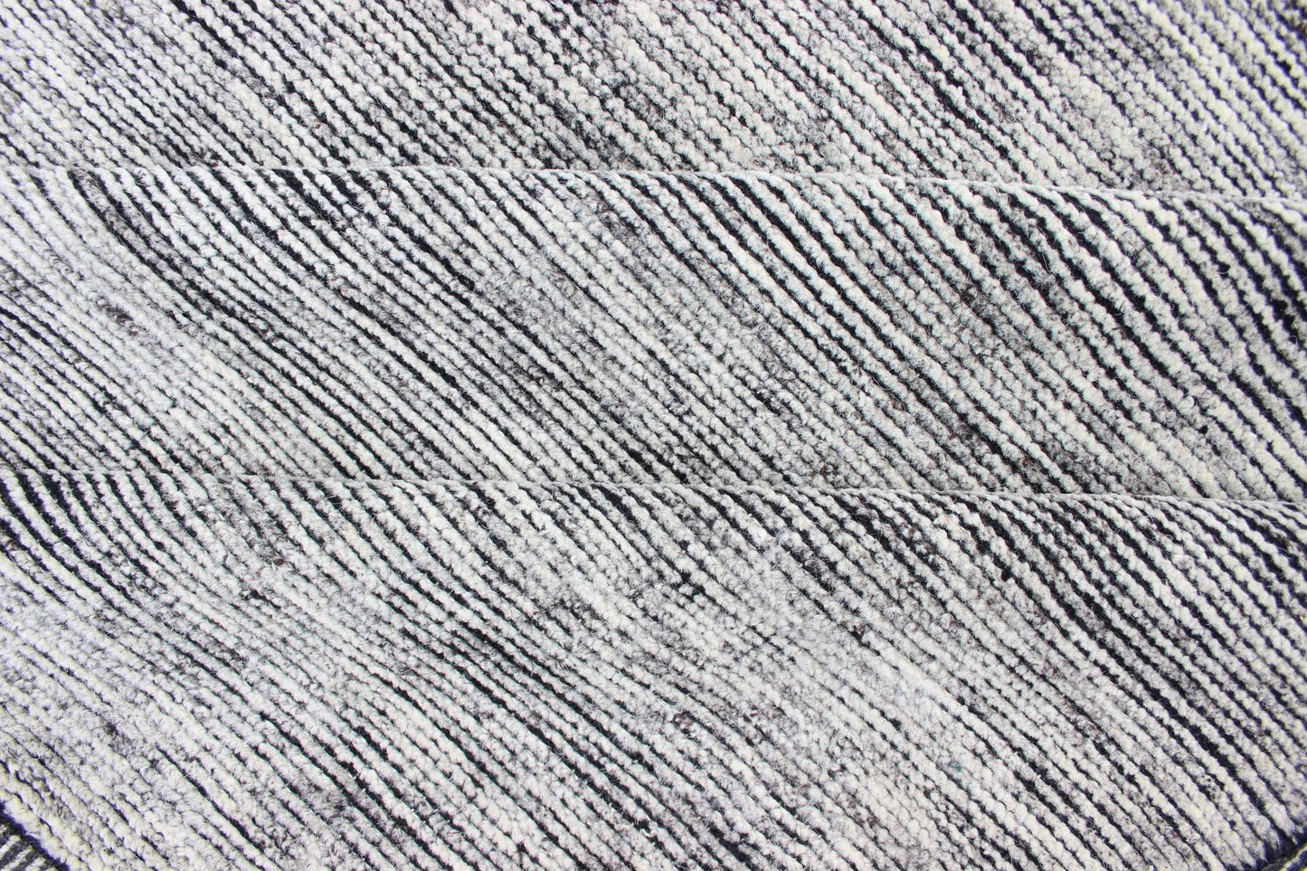 Square Modern Rug in Solid white color with distressed pile and Charcoal Weft. A perfect Square Modern Rug in minimalist Solid white color and distressed pile. rug /HN - 1043 - J2 - , country of origin / type: India / Modern Piled Rug. With a uni... - Keivan Woven ArtsKHN - 1043 - J2 - BLACK - 13396Rug