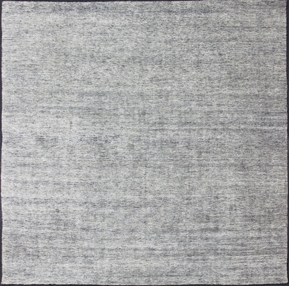Square Modern Rug in Solid white color with distressed pile and Charcoal Weft. A perfect Square Modern Rug in minimalist Solid white color and distressed pile. rug /HN - 1043 - J2 - , country of origin / type: India / Modern Piled Rug. With a uni... - Keivan Woven ArtsKHN - 1043 - J2 - BLACK - 13396Rug