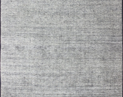 Square Modern Rug in Solid white color with distressed pile and Charcoal Weft. A perfect Square Modern Rug in minimalist Solid white color and distressed pile. rug /HN - 1043 - J2 - , country of origin / type: India / Modern Piled Rug. With a uni... - Keivan Woven ArtsKHN - 1043 - J2 - BLACK - 13396Rug