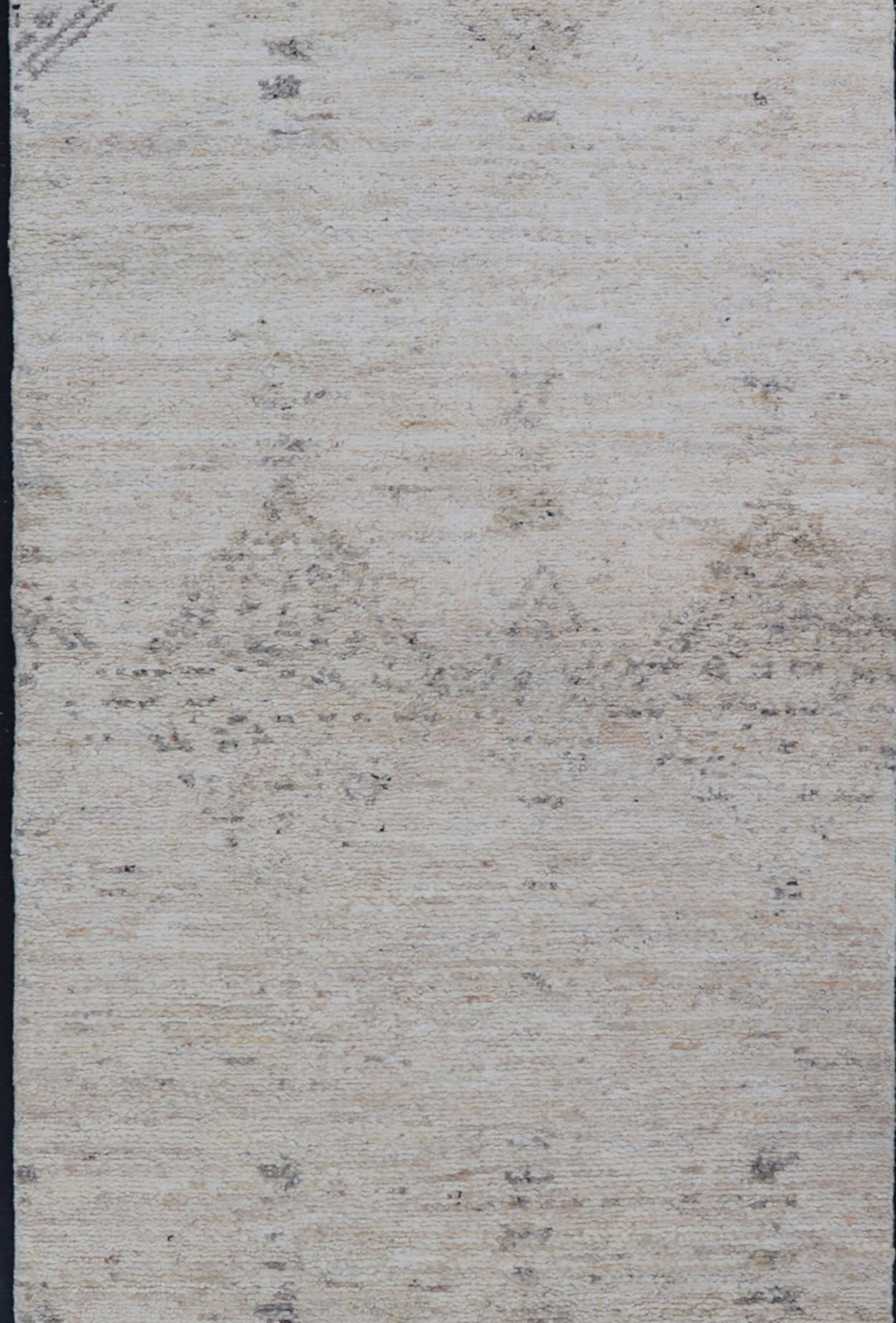 Long Modern Gallery Runner in Neutrals With Moroccan Styled Diamond Design Measures 4'5 x 14'0 This modern gallery runner features a creamy beige field homing darker neutral diamonds, loosely resembling Moroccan tribal designs. This pie... - Keivan Woven ArtsKHN - 34907 - TR - 1057 - 21054Rug
