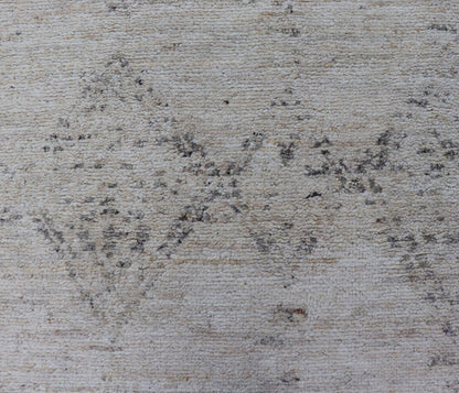 Long Modern Gallery Runner in Neutrals With Moroccan Styled Diamond Design Measures 4'5 x 14'0 This modern gallery runner features a creamy beige field homing darker neutral diamonds, loosely resembling Moroccan tribal designs. This pie... - Keivan Woven ArtsKHN - 34908 - TR - 1057 - 21060Rug