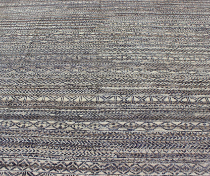 Shades of Midnight Blue, Royal Blue and Charcoal Modern Design Piled Rug Shades of Midnight Blue, Royal Blue and Charcoal Modern Design Piled Rug in striped design. Keivan Woven Arts / rug KHN - 416 , country of origin / type: India / Scandinavia... - Keivan Woven ArtsKHN - 416 - TR - D2 - 60 - 6454Rug