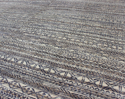 Shades of royal blue and charcoal modern Indian piled rug. Keivan Woven Arts / rug KHN - 417, country of origin / type: India / Scandinavian piled rug. This Modern Rug is inspired by the work of textile designers of the early to mid - 20th century. ... - Keivan Woven ArtsKHN - 417 - TR - D2 - 60 - 6460Rug