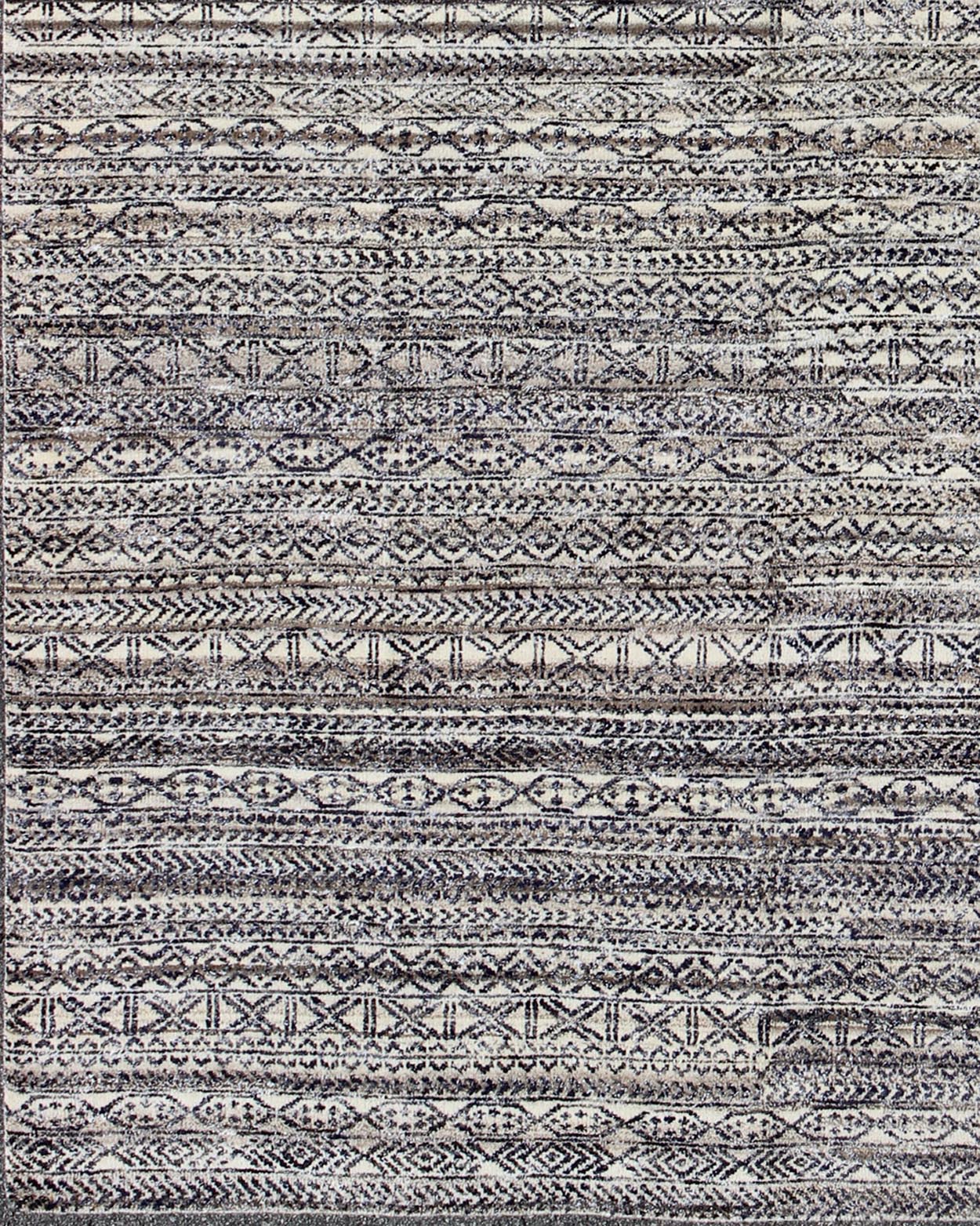 Shades of royal blue and charcoal modern Indian piled rug. Keivan Woven Arts / rug KHN - 417, country of origin / type: India / Scandinavian piled rug. This Modern Rug is inspired by the work of textile designers of the early to mid - 20th century. ... - Keivan Woven ArtsKHN - 417 - TR - D2 - 60 - 6460Rug