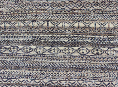 Shades of royal blue and charcoal modern Indian piled rug. Keivan Woven Arts / rug KHN - 417, country of origin / type: India / Scandinavian piled rug. This Modern Rug is inspired by the work of textile designers of the early to mid - 20th century. ... - Keivan Woven ArtsKHN - 417 - TR - D2 - 60 - 6460Rug
