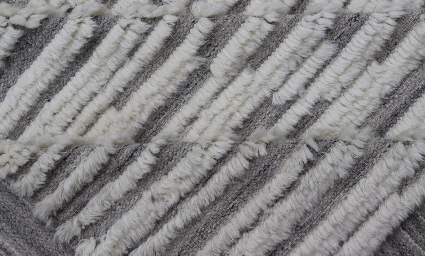 Measures 11'8 x 14' This Squared shape modern area rug was hand - knotted. Common with modern rugs, this piece features hi low and no defined border in neutral colors such as off white, cream, gray taupe. The field is a wood grain - like pattern, ut... - Keivan Woven ArtsKHN - 43558 - TR - 857 - 20866Rug