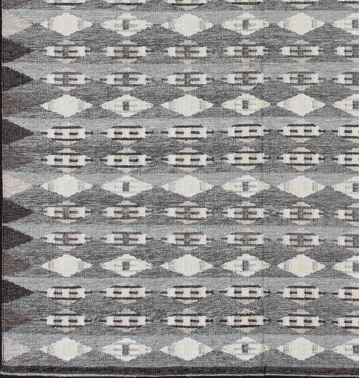Large Modern Scandinavian/Swedish with Geometric Design Rug in Gray & Brown. Large Modern Scandinavian flat weave with Geometric Design Rug in Gray & Brown. Keivan Woven Arts / Rug/KHN - 502 - SW - 09, This Scandinavian flat - weave rug is inspired by ... - Keivan Woven ArtsKHN - 502 - SW - 09 - 10197Rug