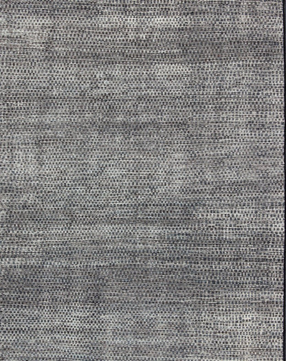 Modern Design Distressed Rug in Shades of Gray, Charcoal & White With Checkered. Keivan Woven Arts - Shades of gray and charcoal modern Indian flat - weave rug, rug khn - 506 - tr - 577, country of origin / type: India / Scandinavian flat - weave. This... - Keivan Woven ArtsKHN - 506 - TR - 577 - 10203Rug