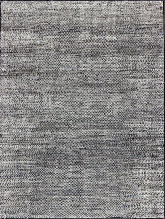 Modern Design Distressed Rug in Shades of Gray, Charcoal & White With Checkered. Keivan Woven Arts - Shades of gray and charcoal modern Indian flat - weave rug, rug khn - 506 - tr - 577, country of origin / type: India / Scandinavian flat - weave. This... - Keivan Woven ArtsKHN - 506 - TR - 577 - 10203Rug