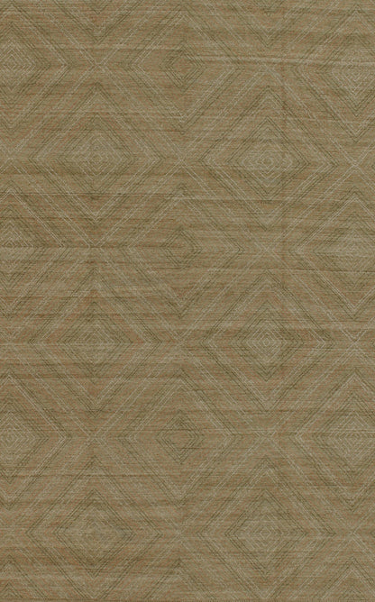 Large Modern Rug with Transitional Diamond Design in Green, Salmon, Ivory & Brown. Modern rug with all - over modern diamond design, rug KOL - 60809 country of origin / type: Afghanistan/ Modern This Transitional/modern rug with a contempora... - Keivan Woven ArtsKOL - 60809 - 8956Rug