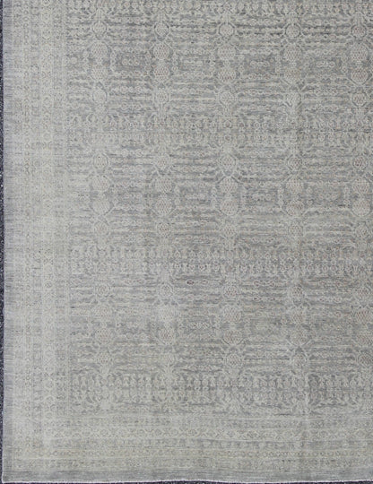 Transitional Finely Woven Khotan Pomegranate Design in Gray/Green, Brown, Taupe. Keivan Woven Arts / rug KOL - 69237 country of origin / type: Afghanistan / Khotan. Measures: 8'11 x 12'2 This transitional Khotan features all - over pomegranate desi... - Keivan Woven ArtsKOL - 69237 - 9108Rug