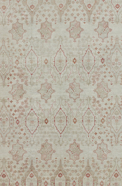 Large All - Over Modern Khotan in Taupe, Cream, Gray, and Soft Red. Large Khotan Design Rug with all over Large scale design. rug KOL - 70556, country of origin / type: Afghanistan / Khotan This Khotan features an all over tribal Design flank... - Keivan Woven ArtsKOL - 70556 - 8984Rug
