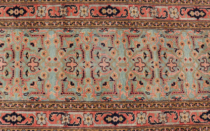 Oversized Vintage Turkish Oushak Runner with All - Over Sub - Geometric Design This Oversized Vintage Turkish Oushak Runner features an all - over sub - geometric design set upon a green background. The entirety of the piece is enclosed within a compl... - Keivan Woven ArtsL11 - 0106 - 2370Rug