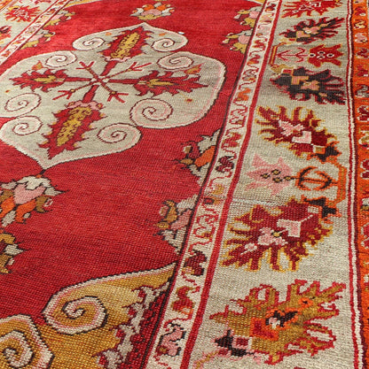 Antique Turkish Oushak Rug with Bright Red Ground and Center Medallion Turkish Oushak Rug with Bright Red Ground with medallion Design Keivan Woven Arts/ rug/l11 - 0601, origin/turkey Early 20th Century. This beautiful antique rug from Turkey ... - Keivan Woven ArtsL11 - 0601 - 2589Rug