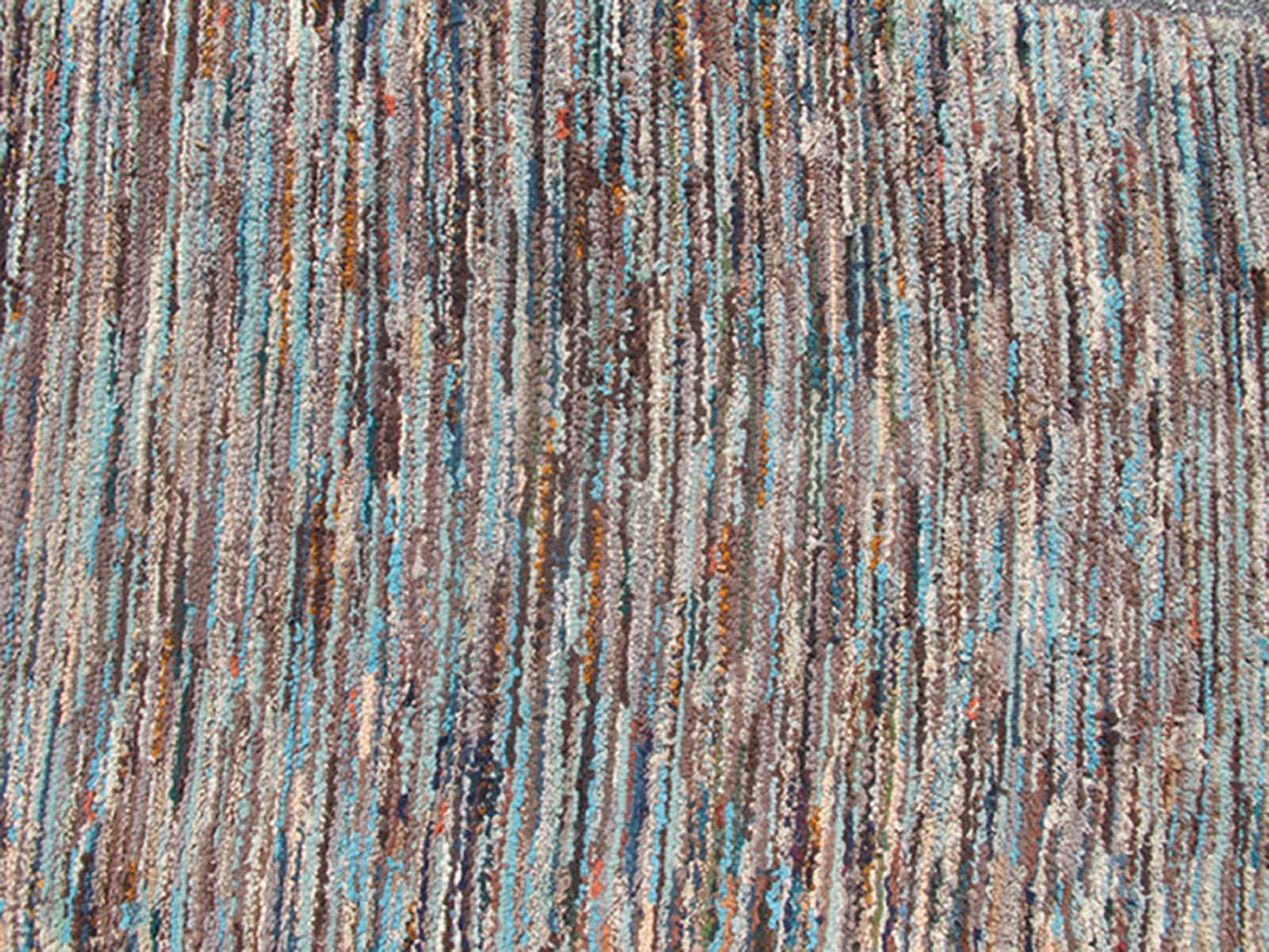 Colorful Long American Hooked Runner Antique hooked runner with variegated design. Keivan Woven Arts / rug L11 - 0904, country of origin / type: United States / Hooked, circa 1950. This vintage American Hooked runner features a variegated s... - Keivan Woven ArtsL11 - 0904 - 2679Rug