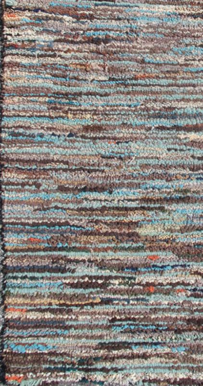 Colorful Long American Hooked Runner Antique hooked runner with variegated design. Keivan Woven Arts / rug L11 - 0904, country of origin / type: United States / Hooked, circa 1950. This vintage American Hooked runner features a variegated s... - Keivan Woven ArtsL11 - 0904 - 2679Rug