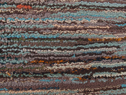 Colorful Long American Hooked Runner Antique hooked runner with variegated design. Keivan Woven Arts / rug L11 - 0904, country of origin / type: United States / Hooked, circa 1950. This vintage American Hooked runner features a variegated s... - Keivan Woven ArtsL11 - 0904 - 2679Rug