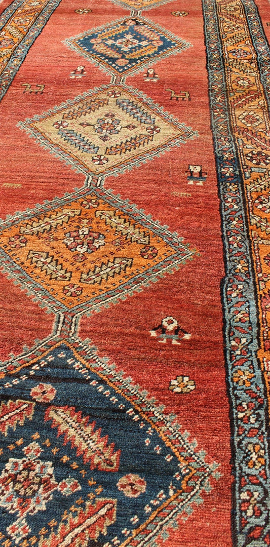 Late 19th Century Antique Persian Bakshaish Rug with Tribal Medallions in Red, l11 - 1107, country of origin / type: Iran / Bakshaish, circa 1890 Crafted in the Azarbijan district of northwest Persia, this superb antique rug (circa 1890) represent... - Keivan Woven ArtsL11 - 1107 - 2975Rug