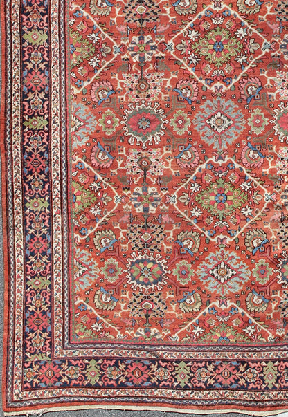 Antique Persian Sultanabad - Mahal Rug in Jewel Tones & All - Over Geometric Design. Antique Persian Sultanabad - Mahal Rug, Keivan Woven Arts / rug L11 - 1207, country of origin / type: Persian / Sultanabad, circa Early - 20th Century. Measures: ... - Keivan Woven ArtsL11 - 1207 - 2979Rug