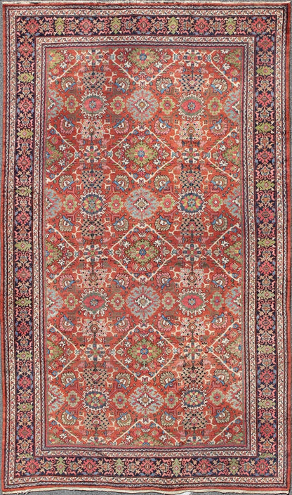 Antique Persian Sultanabad - Mahal Rug in Jewel Tones & All - Over Geometric Design. Antique Persian Sultanabad - Mahal Rug, Keivan Woven Arts / rug L11 - 1207, country of origin / type: Persian / Sultanabad, circa Early - 20th Century. Measures: ... - Keivan Woven ArtsL11 - 1207 - 2979Rug