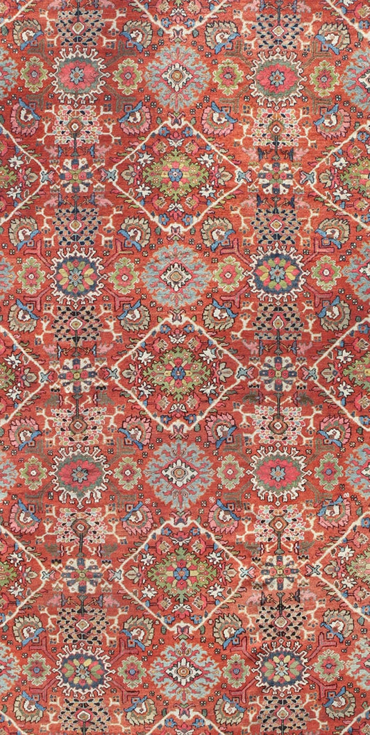 Antique Persian Sultanabad - Mahal Rug in Jewel Tones & All - Over Geometric Design. Antique Persian Sultanabad - Mahal Rug, Keivan Woven Arts / rug L11 - 1207, country of origin / type: Persian / Sultanabad, circa Early - 20th Century. Measures: ... - Keivan Woven ArtsL11 - 1207 - 2979Rug