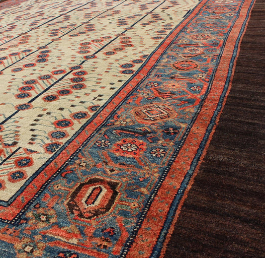 Antique Persian Serab Rug This amazing antique Persian Serab/Bakhshaish rug is a masterful example of the Serab rugs of the late 19th Century. Early Serab rugs are prized for their tribal designs, which often juxtapose large areas of negative sp... - Keivan Woven ArtsL11 - 1209 - 2985