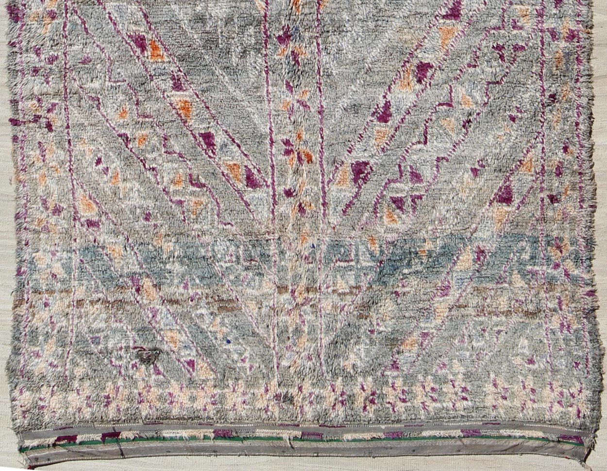 Vintage Hand Knotted Moroccan Rug With All - Over Tribal Design in Shades of Blueish/Green Vintage Moroccan rug with all - over Tribal Design in shades of green/blue color, Keivan Woven Arts / rug /LCB - 18 - 149, country of origin / type: Morocco / Tri... - Keivan Woven ArtsLCB - 18 - 149 - 9607Rug