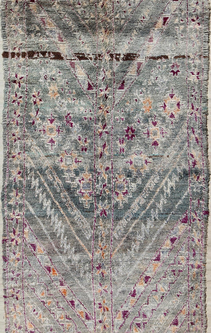 Vintage Hand Knotted Moroccan Rug With All - Over Tribal Design in Shades of Blueish/Green Vintage Moroccan rug with all - over Tribal Design in shades of green/blue color, Keivan Woven Arts / rug /LCB - 18 - 149, country of origin / type: Morocco / Tri... - Keivan Woven ArtsLCB - 18 - 149 - 9607Rug