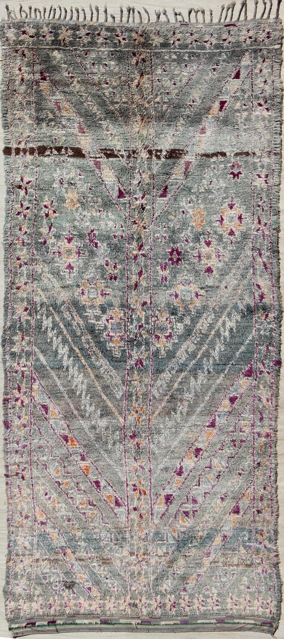 Vintage Hand Knotted Moroccan Rug With All - Over Tribal Design in Shades of Blueish/Green Vintage Moroccan rug with all - over Tribal Design in shades of green/blue color, Keivan Woven Arts / rug /LCB - 18 - 149, country of origin / type: Morocco / Tri... - Keivan Woven ArtsLCB - 18 - 149 - 9607Rug