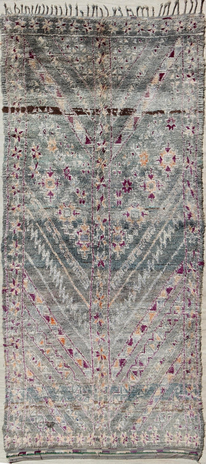 Vintage Hand Knotted Moroccan Rug With All - Over Tribal Design in Shades of Blueish/Green Vintage Moroccan rug with all - over Tribal Design in shades of green/blue color, Keivan Woven Arts / rug /LCB - 18 - 149, country of origin / type: Morocco / Tri... - Keivan Woven ArtsLCB - 18 - 149 - 9607Rug