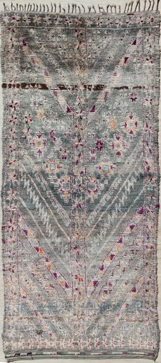 Vintage Hand Knotted Moroccan Rug With All - Over Tribal Design in Shades of Blueish/Green Vintage Moroccan rug with all - over Tribal Design in shades of green/blue color, Keivan Woven Arts / rug /LCB - 18 - 149, country of origin / type: Morocco / Tri... - Keivan Woven ArtsLCB - 18 - 149 - 9607Rug