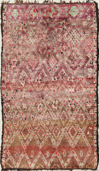 Multi Colored Vintage Large Moroccan Rug With All - Over Diamond Pattern. Green, lavender, brown, red, blue Background Vintage Moroccan Rug with All - Over Diamond Pattern, rug lcb - 136641, country of origin / type: Morocco / Tribal, circa mid - 20th c... - Keivan Woven ArtsLCB - 18 - 278 - 9611Rug