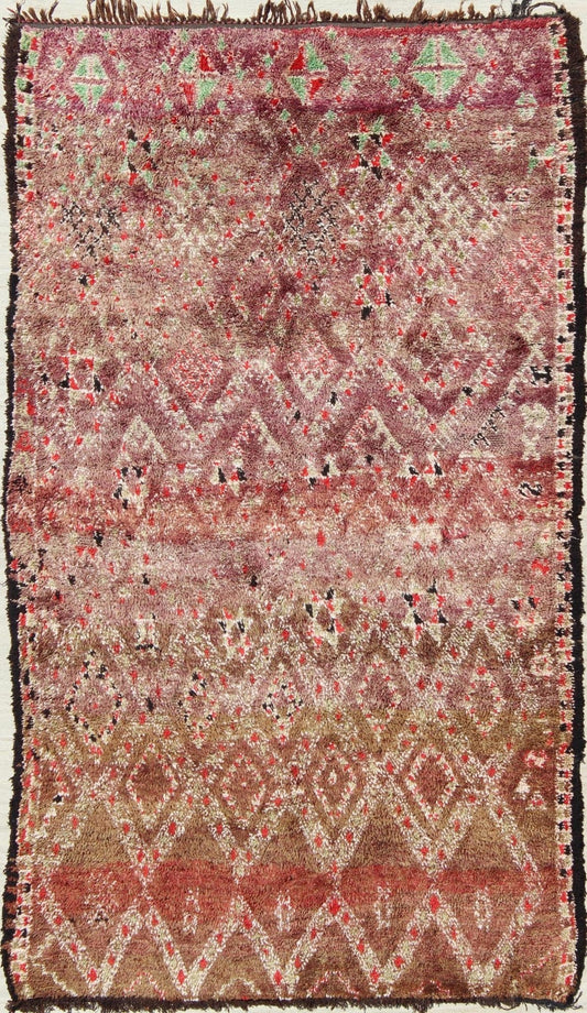 Multi Colored Vintage Large Moroccan Rug With All - Over Diamond Pattern. Green, lavender, brown, red, blue Background Vintage Moroccan Rug with All - Over Diamond Pattern, rug lcb - 136641, country of origin / type: Morocco / Tribal, circa mid - 20th c... - Keivan Woven ArtsLCB - 18 - 278 - 9611Rug