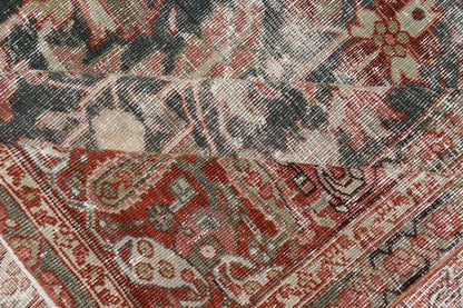 Persian Antique Heriz Rug with All - Over Geometric Design in Gray - Blue and Red. Keivan Woven Arts / Rug / LH - A38498, country of origin / type: Iran /Heriz, circa 1910. Measures: 8'5 x 11'2 This lovely Antique Heriz rug, hailing from northwestern... - Keivan Woven ArtsLH - A38498 - 1841Rug