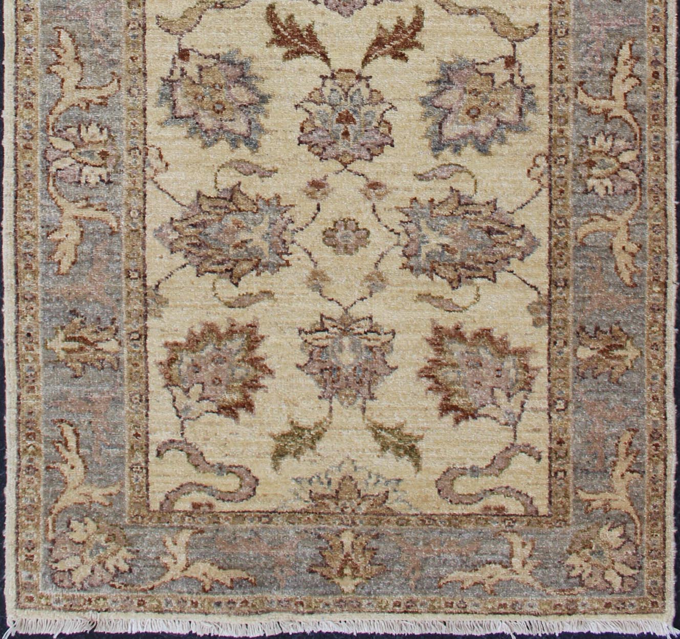 Modern Afghan Floral Pattern in Earth Tones with Browns and Cream Cream and brown earth tone Afghan floral rug, Keivan Woven Arts / LH - A61965 country of origin / type: Afghan / circa 1980. This handwoven rug is from Afghanistan and woven... - Keivan Woven ArtsLH - A61965 - 2221Rug