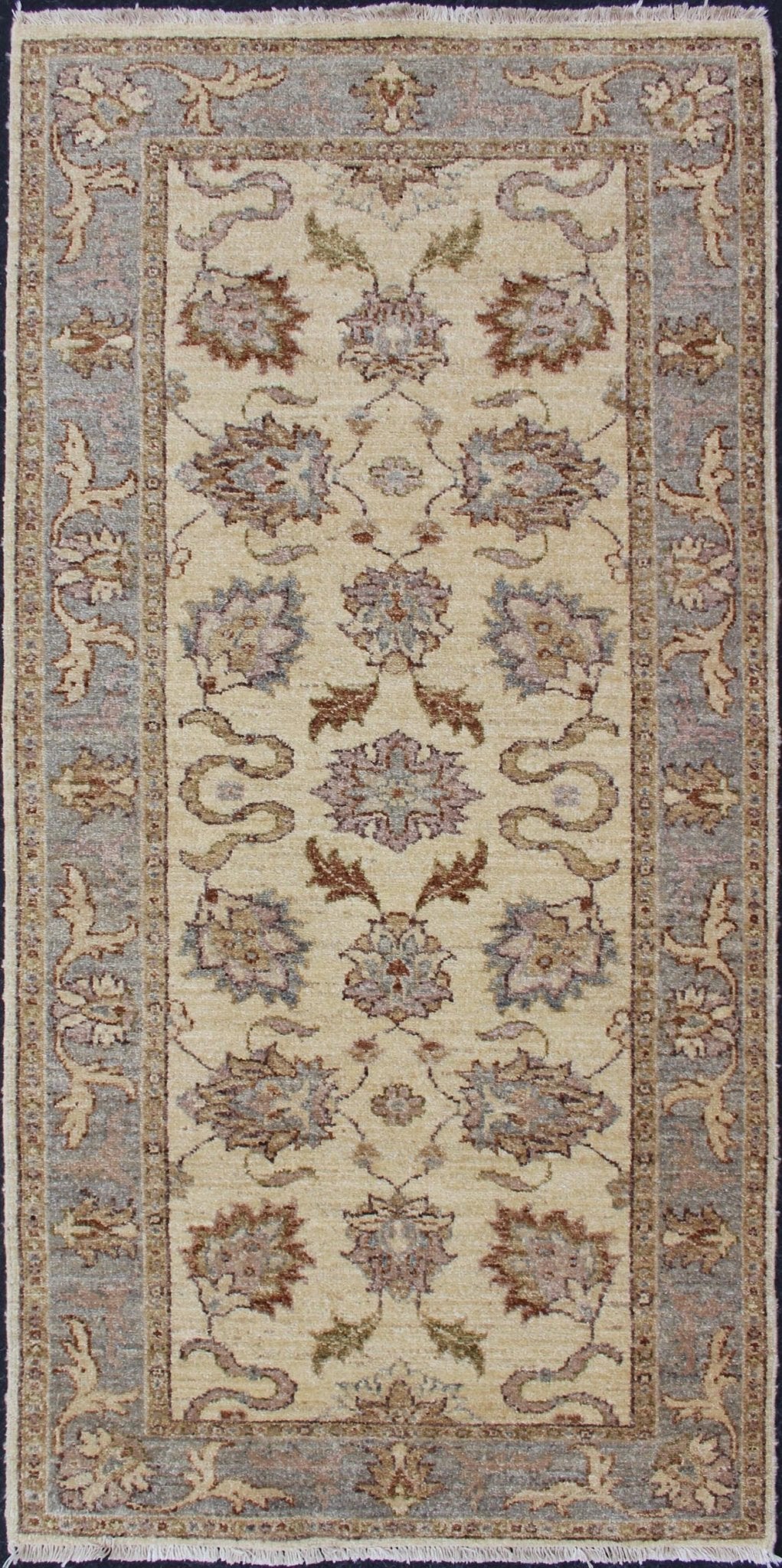 Modern Afghan Floral Pattern in Earth Tones with Browns and Cream Cream and brown earth tone Afghan floral rug, Keivan Woven Arts / LH - A61965 country of origin / type: Afghan / circa 1980. This handwoven rug is from Afghanistan and woven... - Keivan Woven ArtsLH - A61965 - 2221Rug