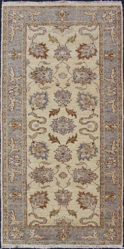 Modern Afghan Floral Pattern in Earth Tones with Browns and Cream Cream and brown earth tone Afghan floral rug, Keivan Woven Arts / LH - A61965 country of origin / type: Afghan / circa 1980. This handwoven rug is from Afghanistan and woven... - Keivan Woven ArtsLH - A61965 - 2221Rug