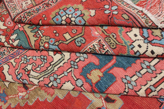 spectacular Large Antique Persian Bakshaish Serapi Rug. kwarugs / M14 - 0201. Large Serapi, Large Bakshaish. Antique large Persian. Among the carpets produced in north eastern Persia of Azerbaijan district, Serapi and Bakhshaish rugs are well know... - Keivan Woven ArtsM14 - 0201 - 6326