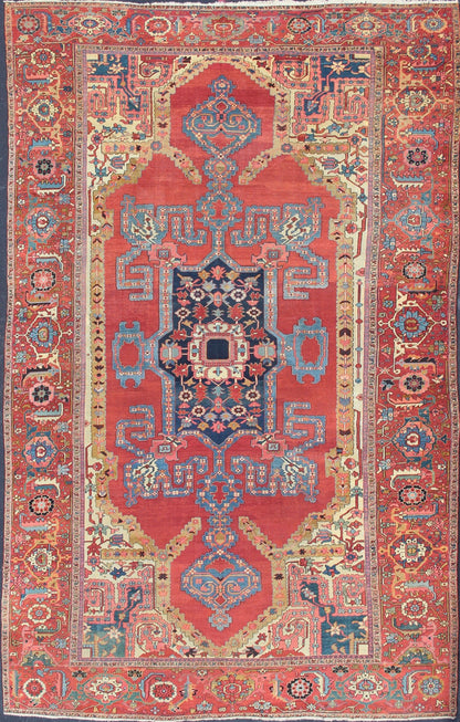 spectacular Large Antique Persian Bakshaish Serapi Rug. kwarugs / M14 - 0201. Large Serapi, Large Bakshaish. Antique large Persian. Among the carpets produced in north eastern Persia of Azerbaijan district, Serapi and Bakhshaish rugs are well know... - Keivan Woven ArtsM14 - 0201 - 6326Rug